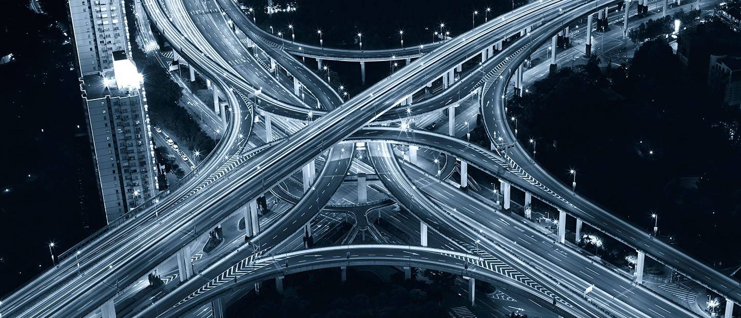 Highway Highway intersection which can be maintained with concrete healing products from Gemite