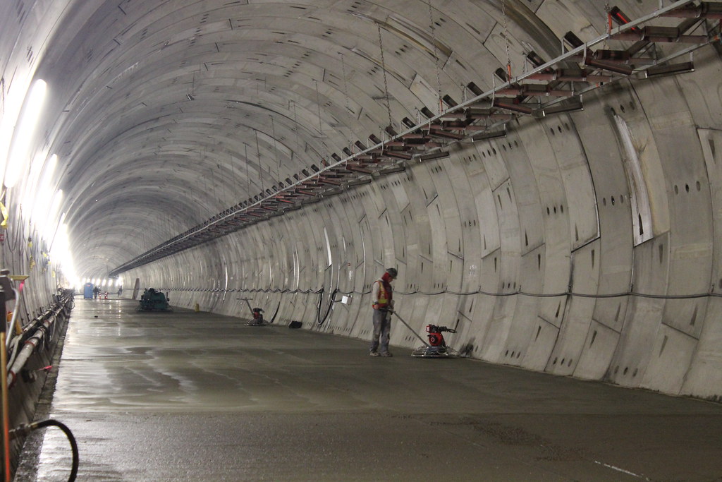 Tunnel Tunnel that could be constructed with self healing concrete, designed to autonomously repair cracks, preventing water infiltration and reducing maintenance needs.