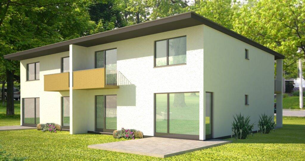 Picture of a modular home. Affordable Housing - With Global Omni