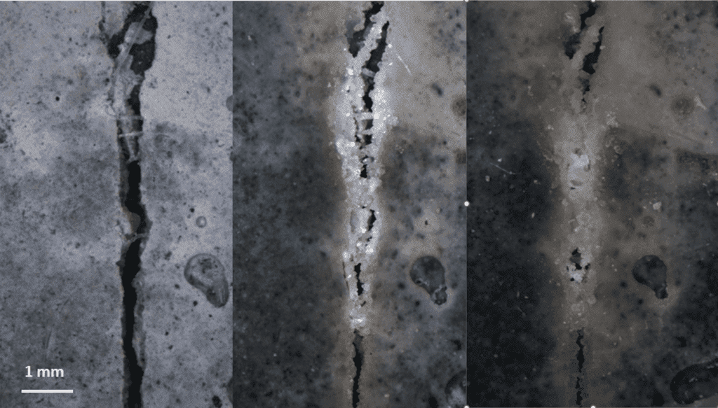 Self crack healing Our concrete has the ability to self heal cracks and last up to 100 years without maintenance.